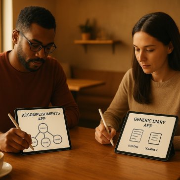 Accomplishments App vs. Generic Diary Apps (Day One, Journey): A Feature Comparison